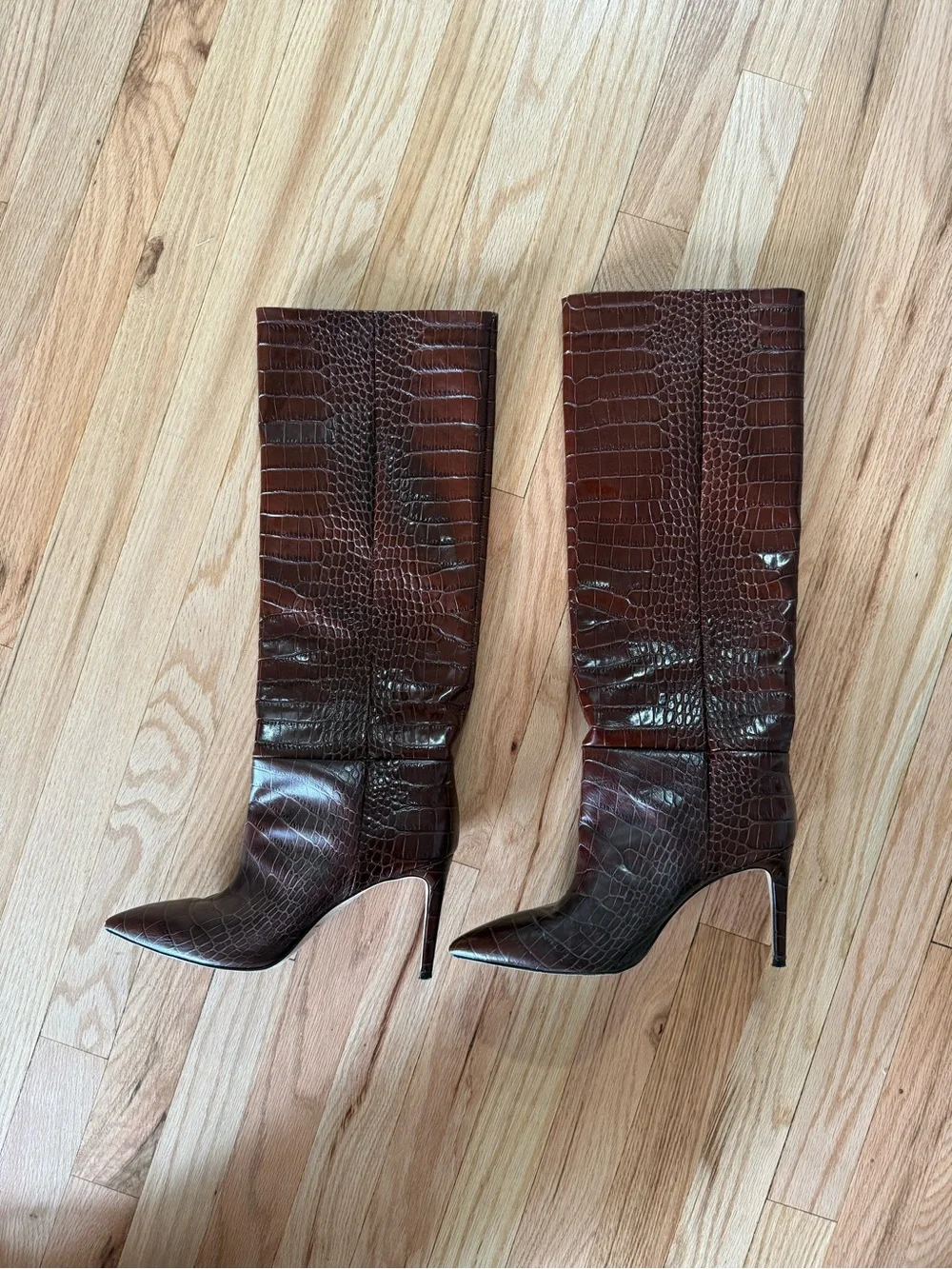 Paris Texas Croc-Embossed Pointed Toe Boot